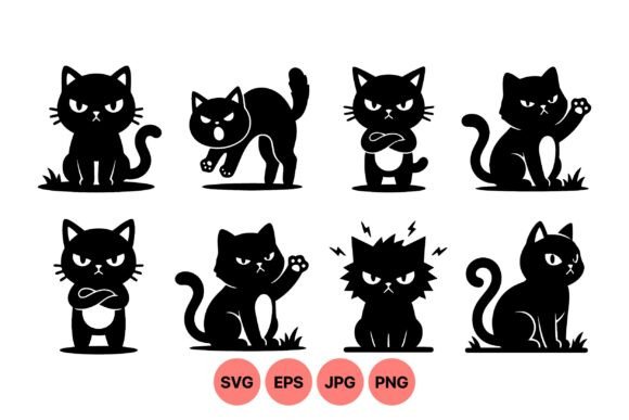Angry Cat Silhouette Clipart