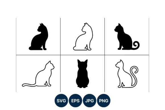 Black White Cat Silhouettes