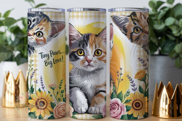 Calico Kitten Sunflower 20oz Tumbler