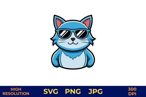 Cartoon Cat in Sunglasses Vector Art