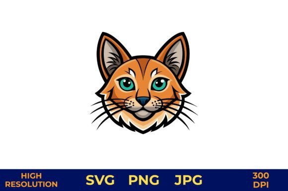 Cartoon Tiger Cat Face Vector Art