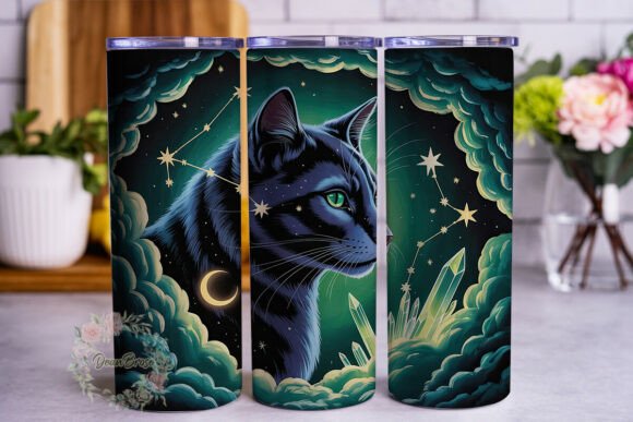 Cosmic Emerald Cat 20oz Tumbler Wrap