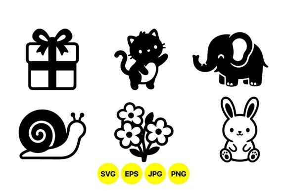 Cute Animal and Gift SVG Icons