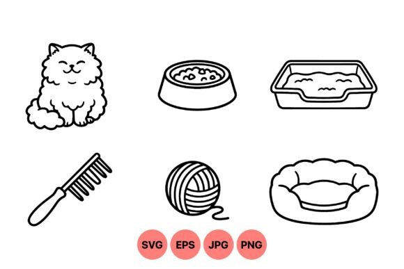 Cute Cat Care Clipart Pack