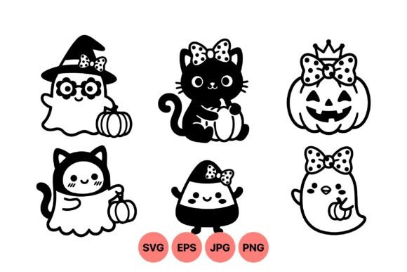Cute Halloween Character SVG Set