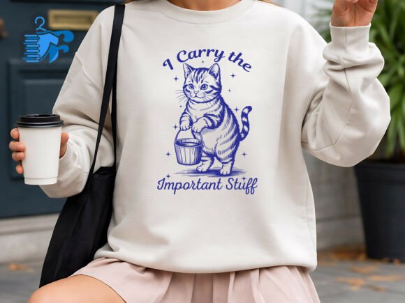 I Carry the Important Stuff Cute Cat Art