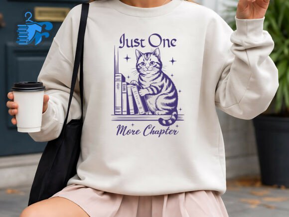 Just One More Chapter Reading Cat