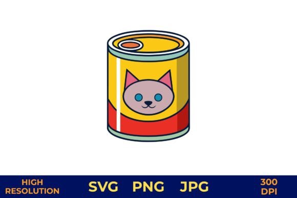 Vector Illustration of a Cat Food Can